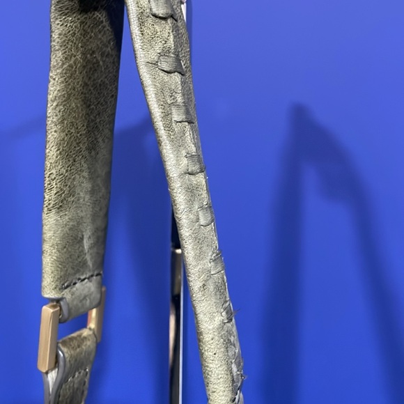 BRIAN ATWOOD Olive Green Pebbled leather Laser Cut Drawstring Bucket Bag - Picture 8 of 14